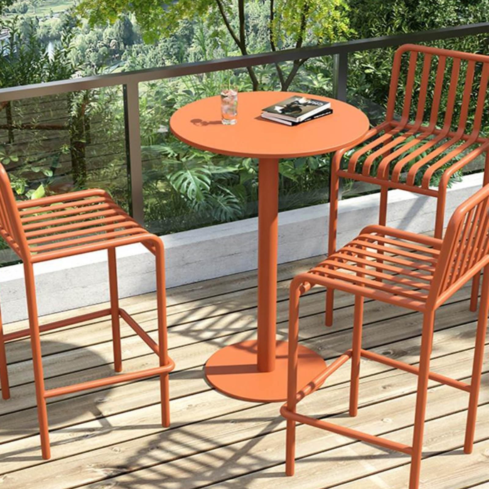 Amazon｜ラウンドオレンジ細身ベッドサイドテーブル小さなサイド