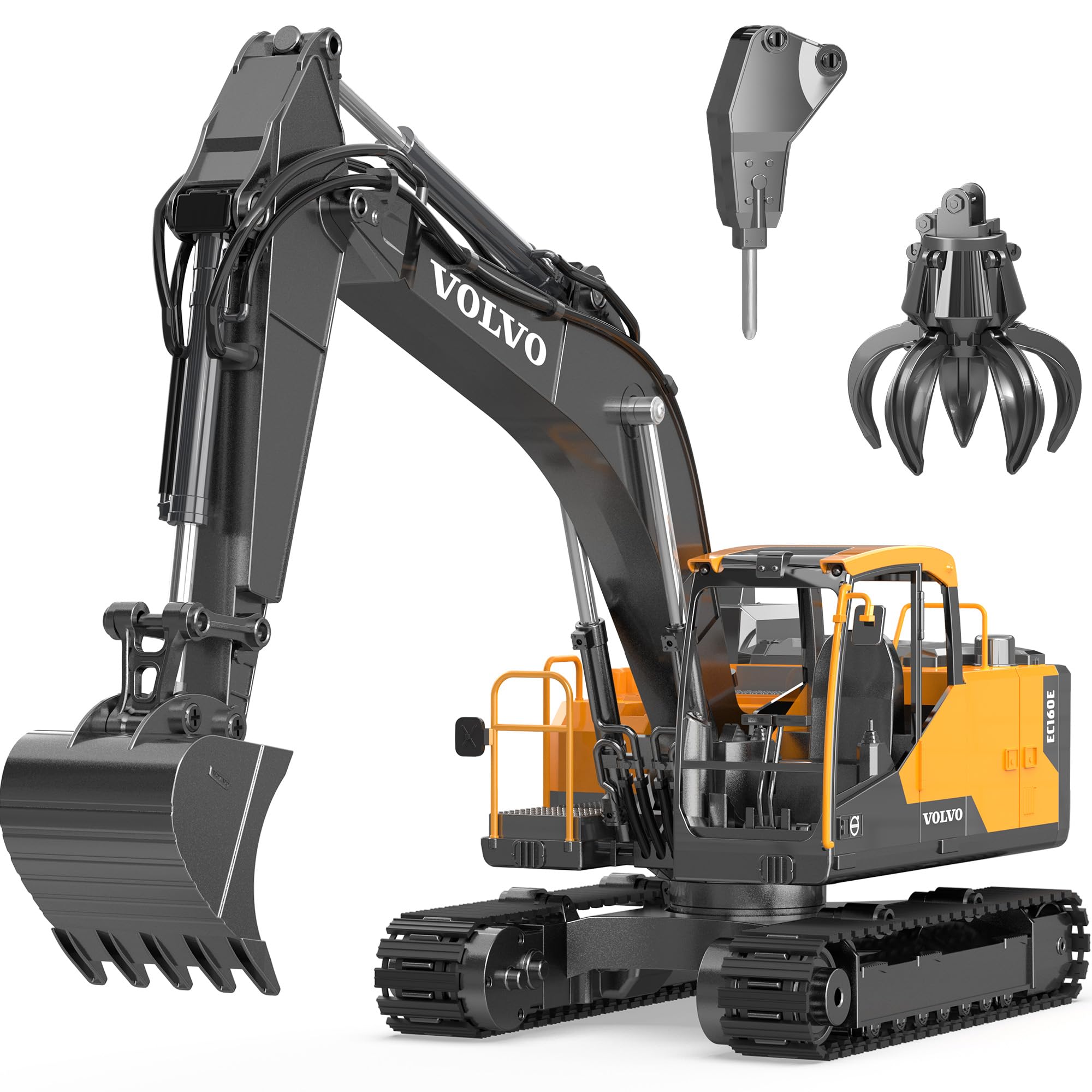 Amazon.com: DOUBLE E Volvo 1:16 Scale RC Excavator 3-in-1