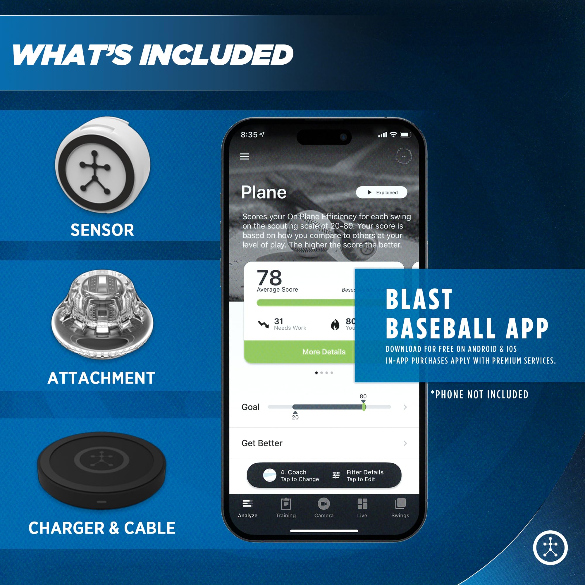 Amazon.co.jp: ブラスト野球スイングトレーナー|分析スイング|トラック
