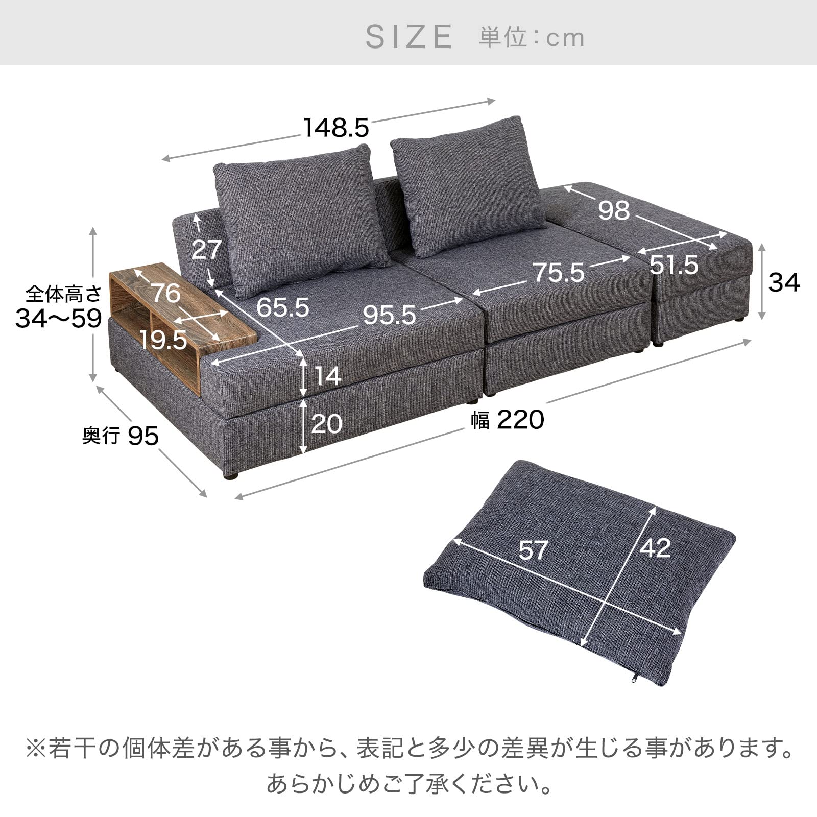 Amazon｜LOWYA ロウヤ ソファ 収納付き カウチソファベッド