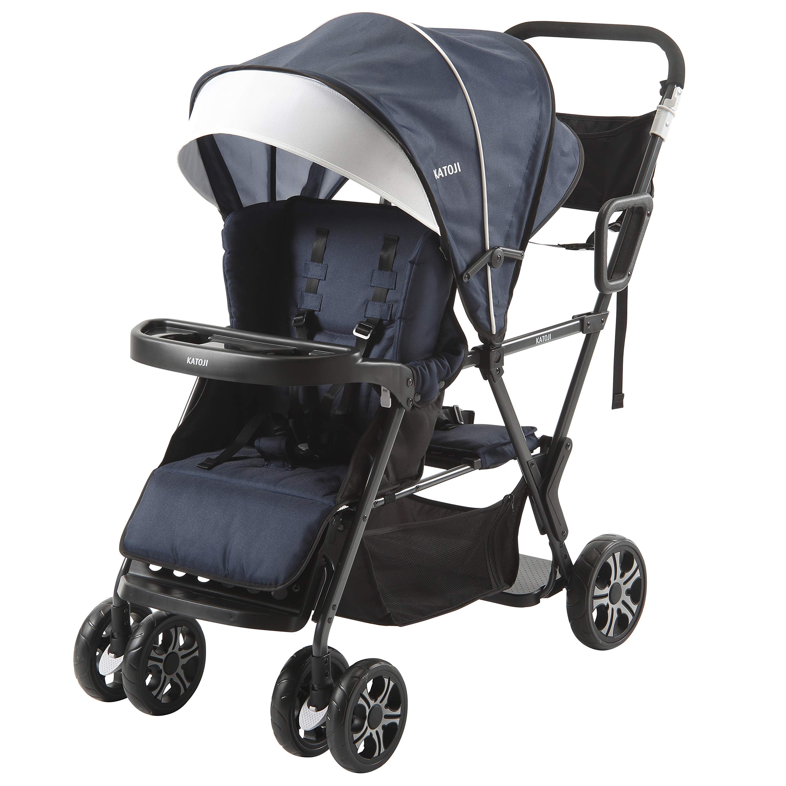 KATOJI ネイビー 2人乗りベビーカー 折りたたみ式