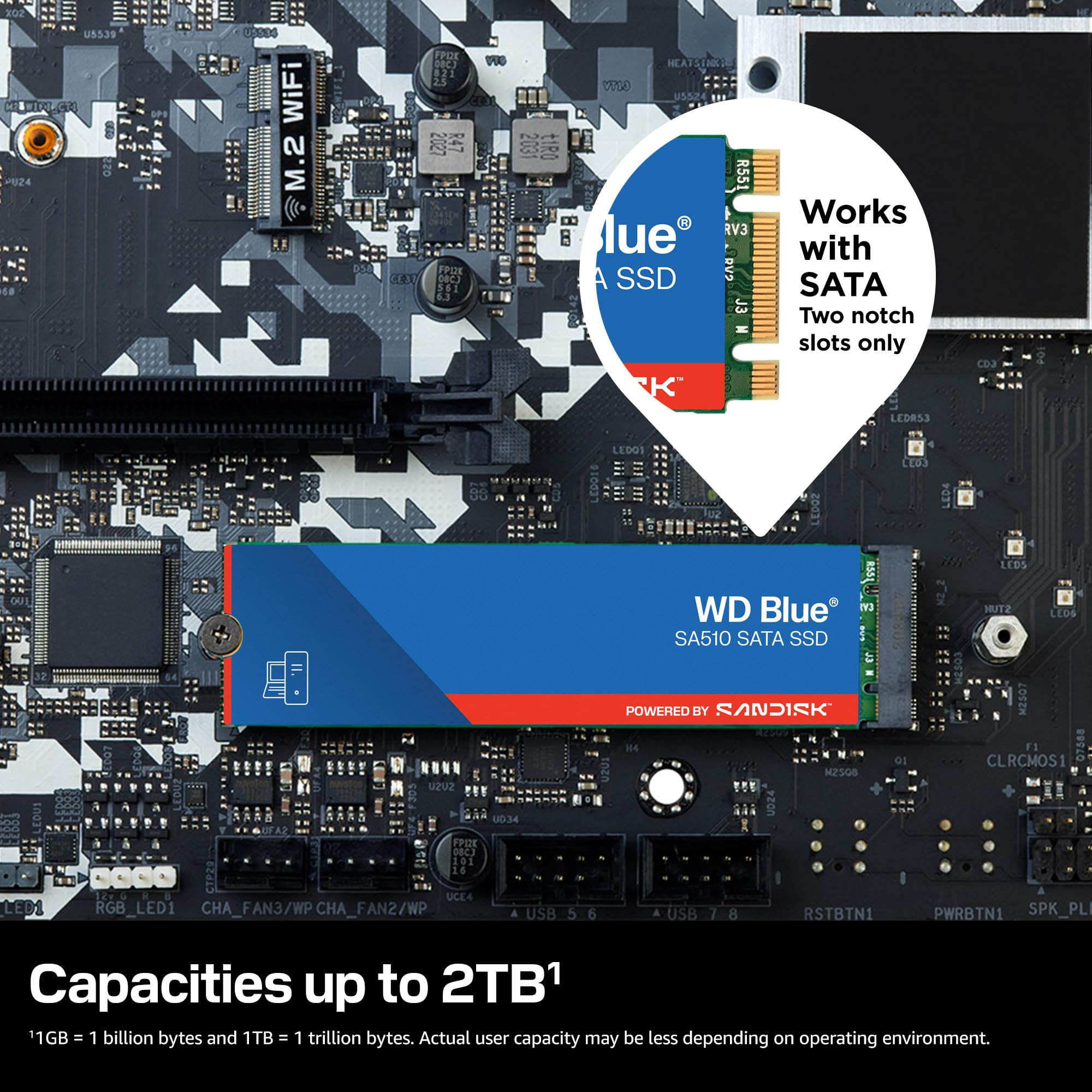 Amazon.com: WD Blue SA510 1TB SATA SSD - SATA III 6 Gb/s, M.2 2280