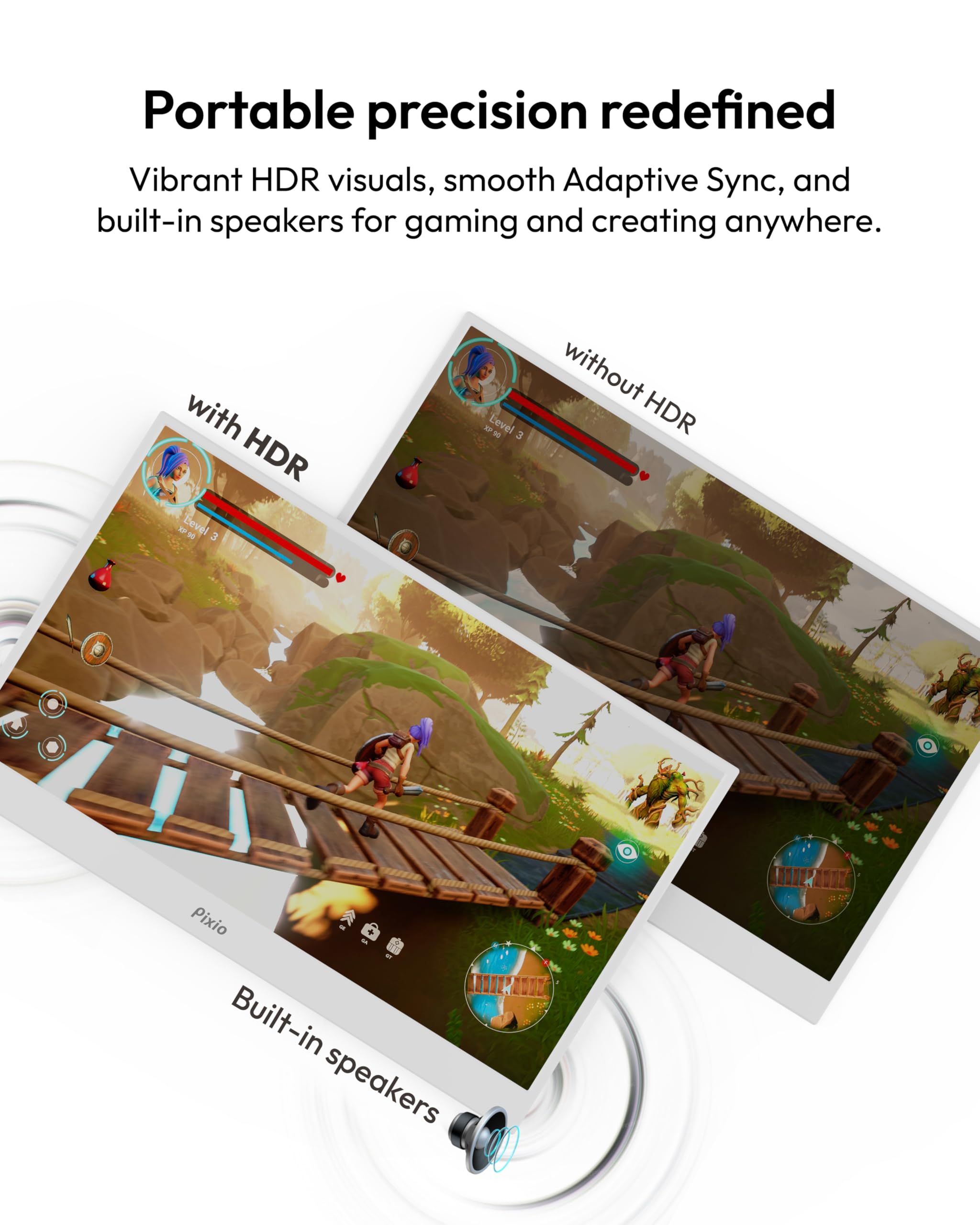 Amazon.com: Pixio PX160 Wave White Portable Monitor 15.6 inch 60Hz