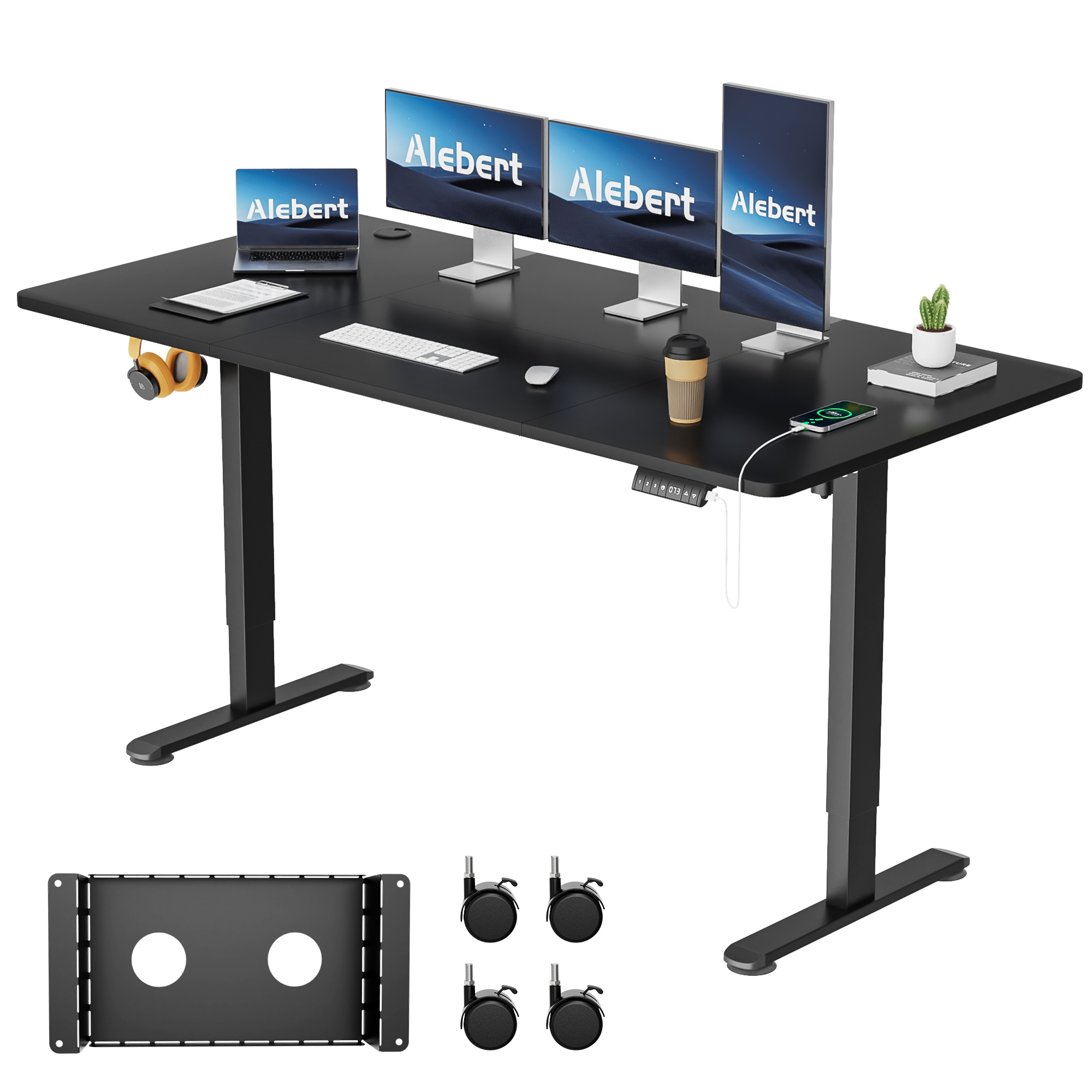 Amazon.co.jp: Alebert｢アレベルト｣ 電動式 昇降デスク 昇降式デスク