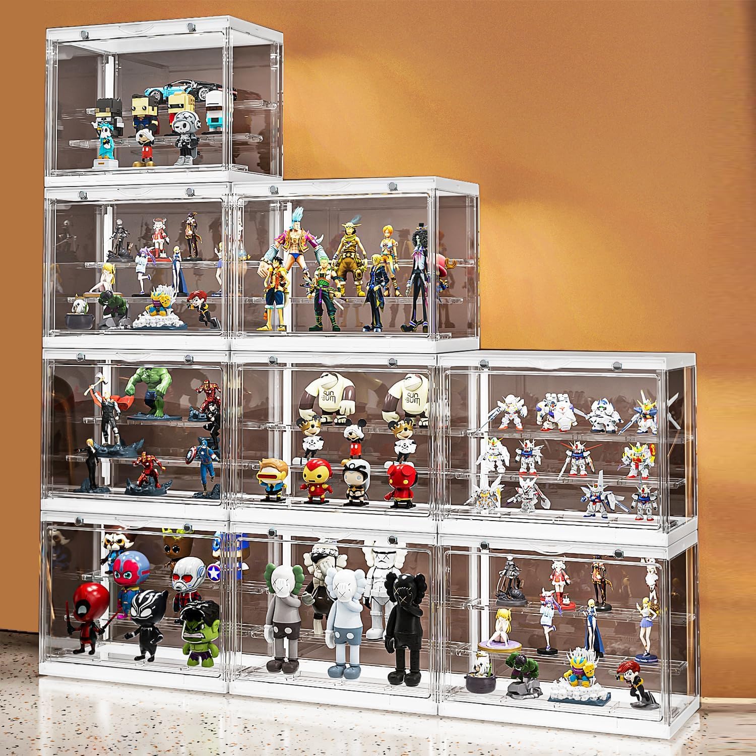 Amazon.co.jp: Youabubu フィギュアケース 棚 アクリル 4個セット