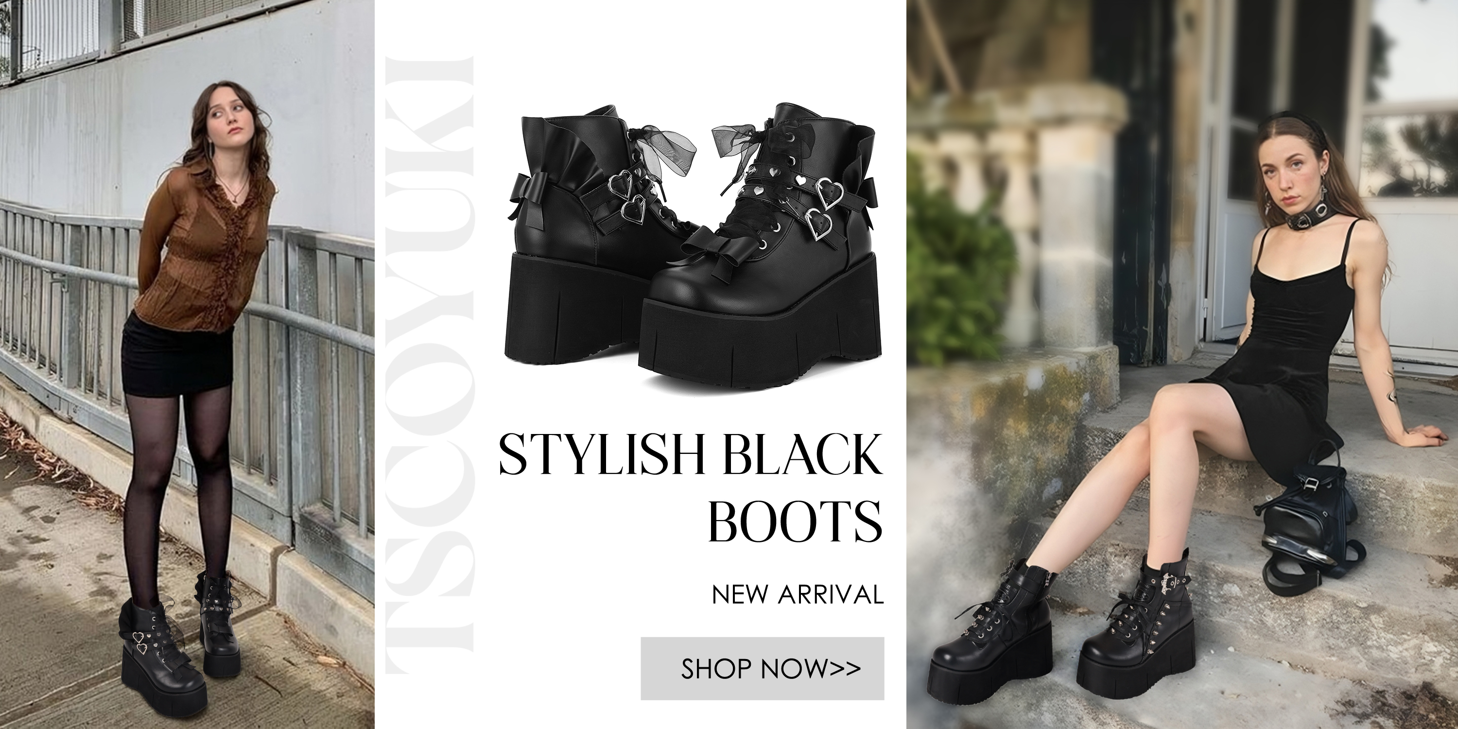 Amazon.com | Tscoyuki Platform Ankle Boots for Women Chunky High