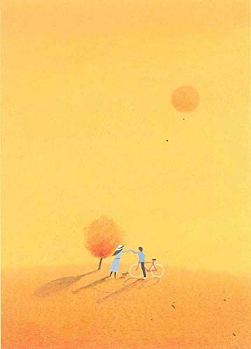 Amazon.co.jp: 絵画 版画 葉祥明（ ようしょうめい ）・夕焼けの二人