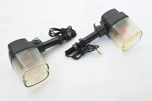 Amazon | 汎用 角型ウィンカー 黄ばみ/ブラック 2個 ロングステー付