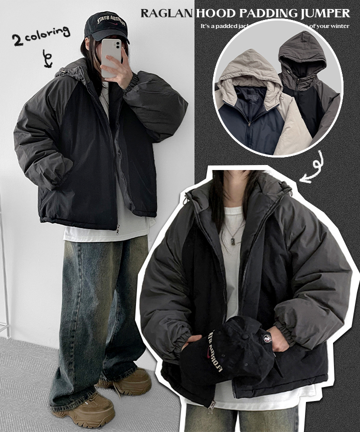 ラグランフード付き ダウンジャケット | ファッション通販サイト NUGU