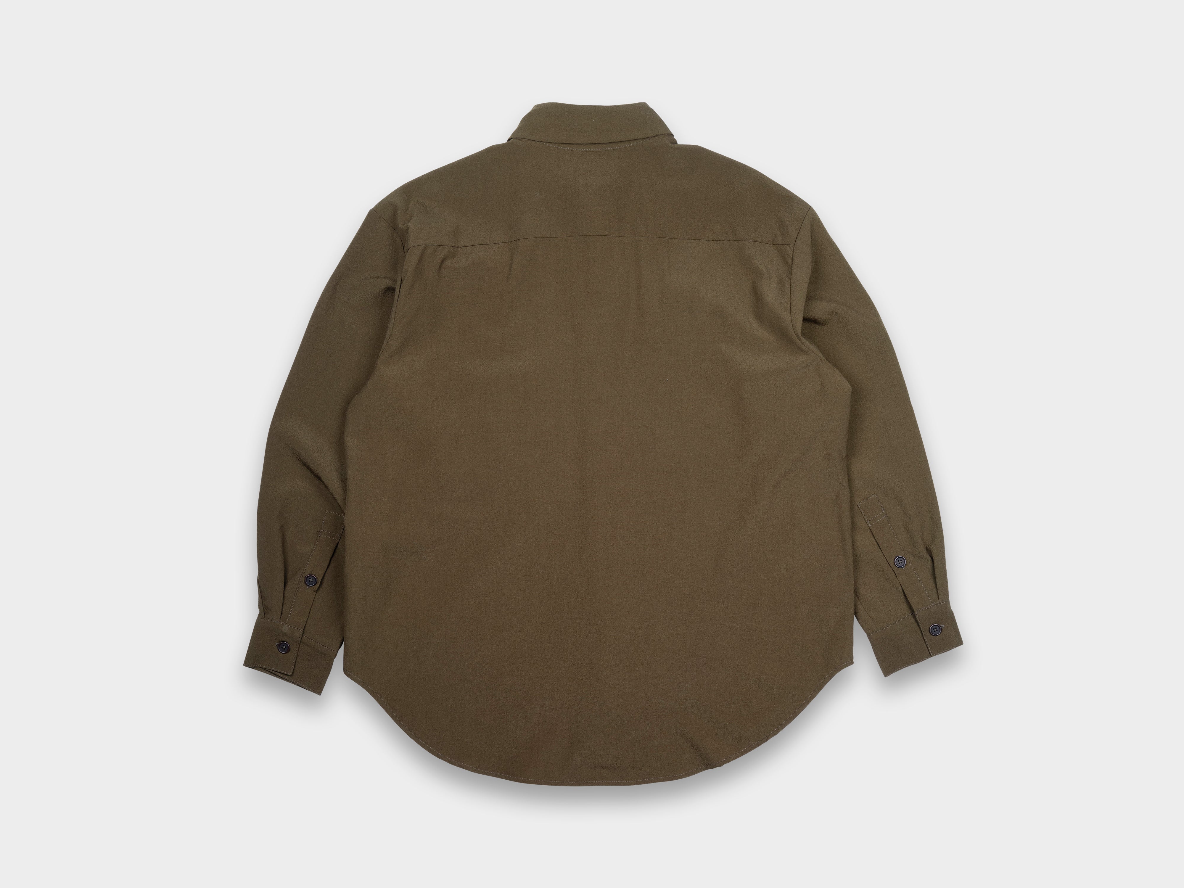 Evan Kinori Big Shirt Two Lightweight Wool Olive – MAN–TLE