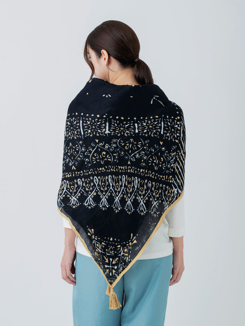 リネンミックスストールタッセル付き120＞ドローバンダナ – manipuri