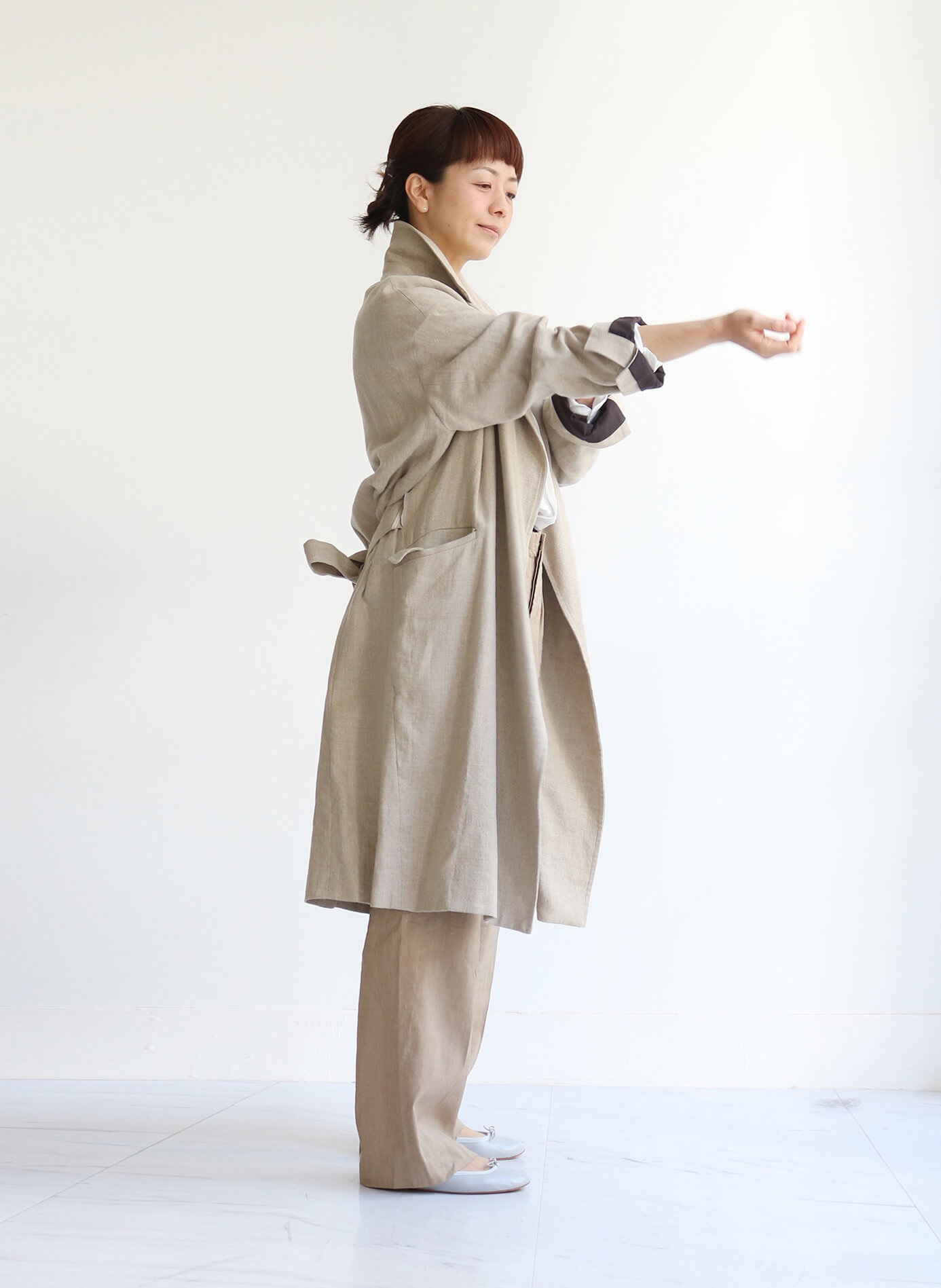 デイリーコートLinen Chesterfield Coat ナチュラルAtaraxia