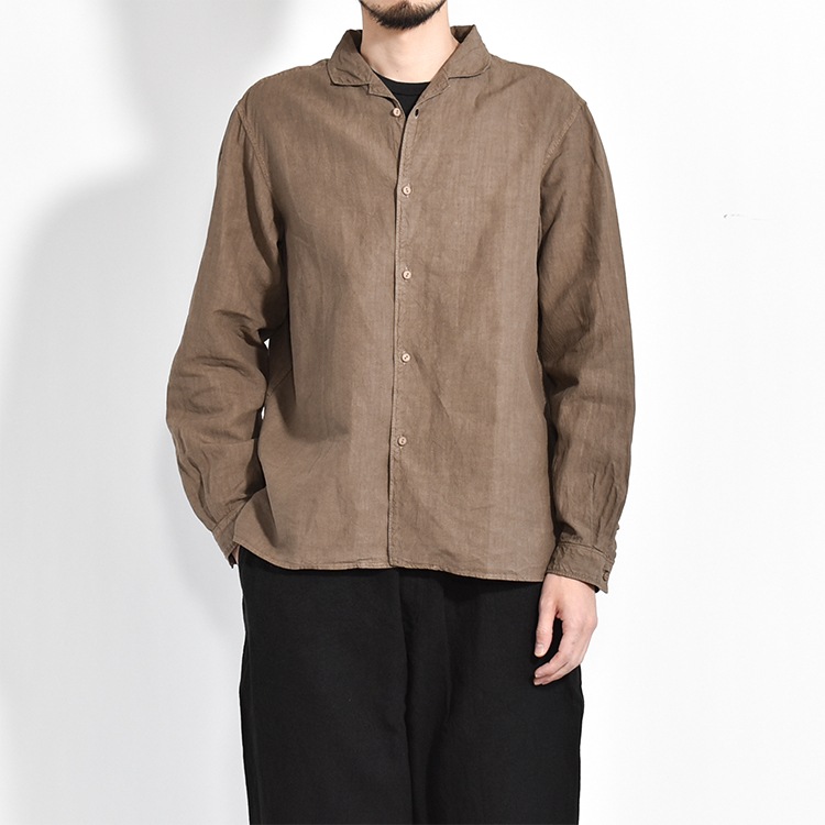 SH-118DC]MITTAN(ミタン/ミッタン)大麻開襟シャツ 高密度（草木濃染