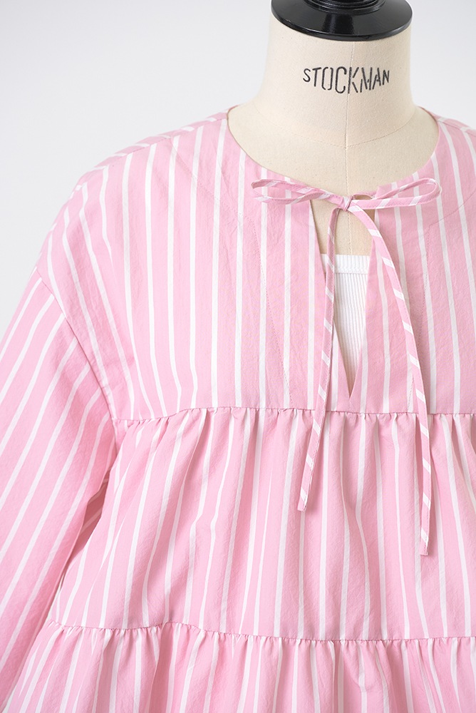 yori ストライプティアードチュニック【2024SM】