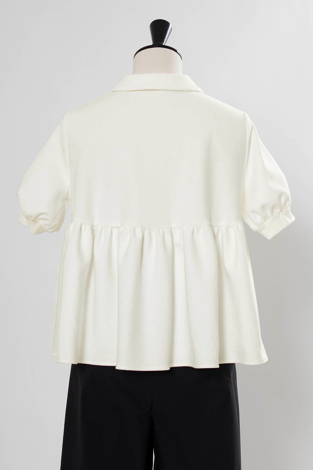 試着のみ yori オーガニックコットンパイルポロカットソー 36 レッド