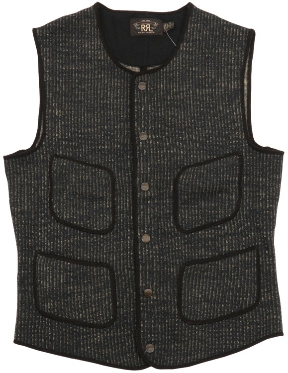 ダブルアールエル) RRL ブラウンズビーチ ベスト ブラック メンズ