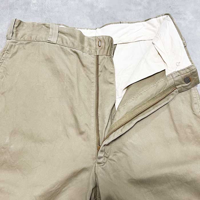 60's U.S ARMY ZIP CHINO TROUSERS W30/L34 60年代 アメリカ陸軍