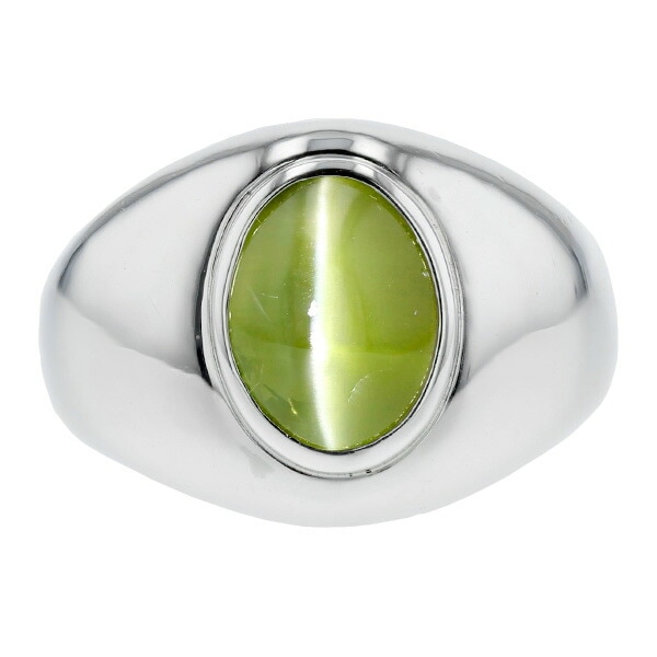 クリソベリルキャッツアイ メンズ リング 4.026ct プラチナ 中央宝石