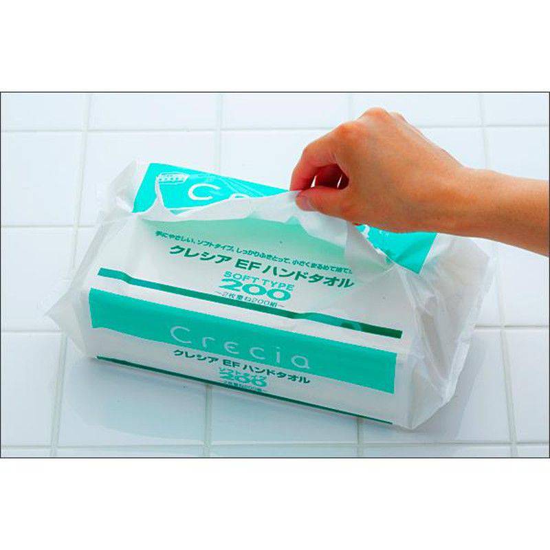 日本製紙クレシア クレシアEF ハンドタオル ソフト200 30袋(1ケース