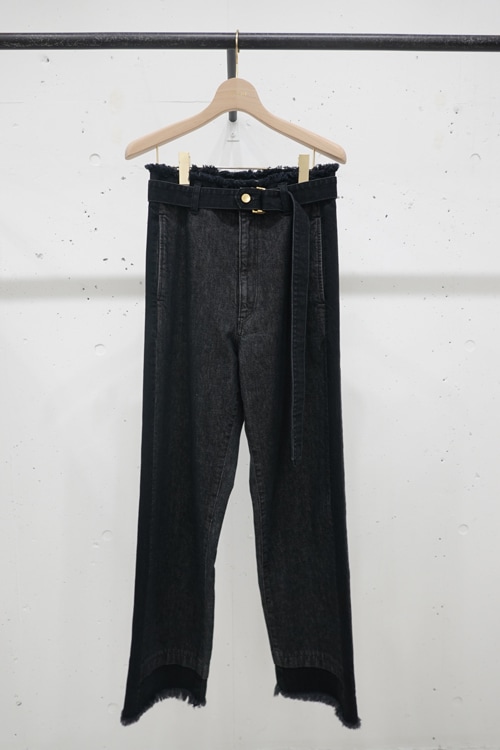 70%OFF】CULLNI クルニ Side Line Wide Denim BLACKxFULL BLACK 23-SS