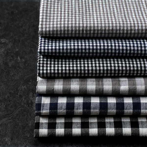 先染め 高密度 綿麻ウェザー ギンガムチェック 【コットン リネン 生地