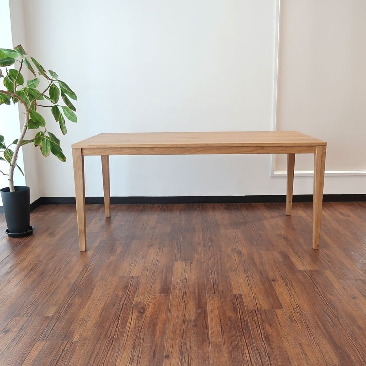 ダイニングテーブル 幅160 無垢 オーク材 ウレタン シンプル 天然木