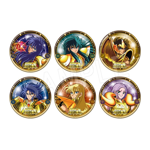 に*こ様 聖闘士星矢 黄金聖闘士 58mm缶バッジ ホルグラム 12宮