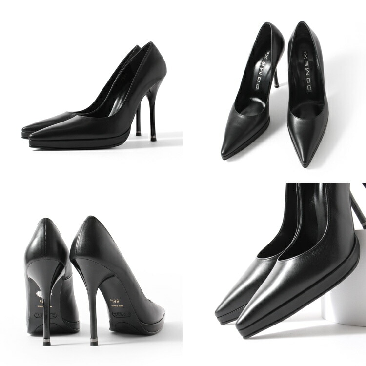 COMEX パンプス ハイヒール ポインテッドトゥ ヒール11cm レザー