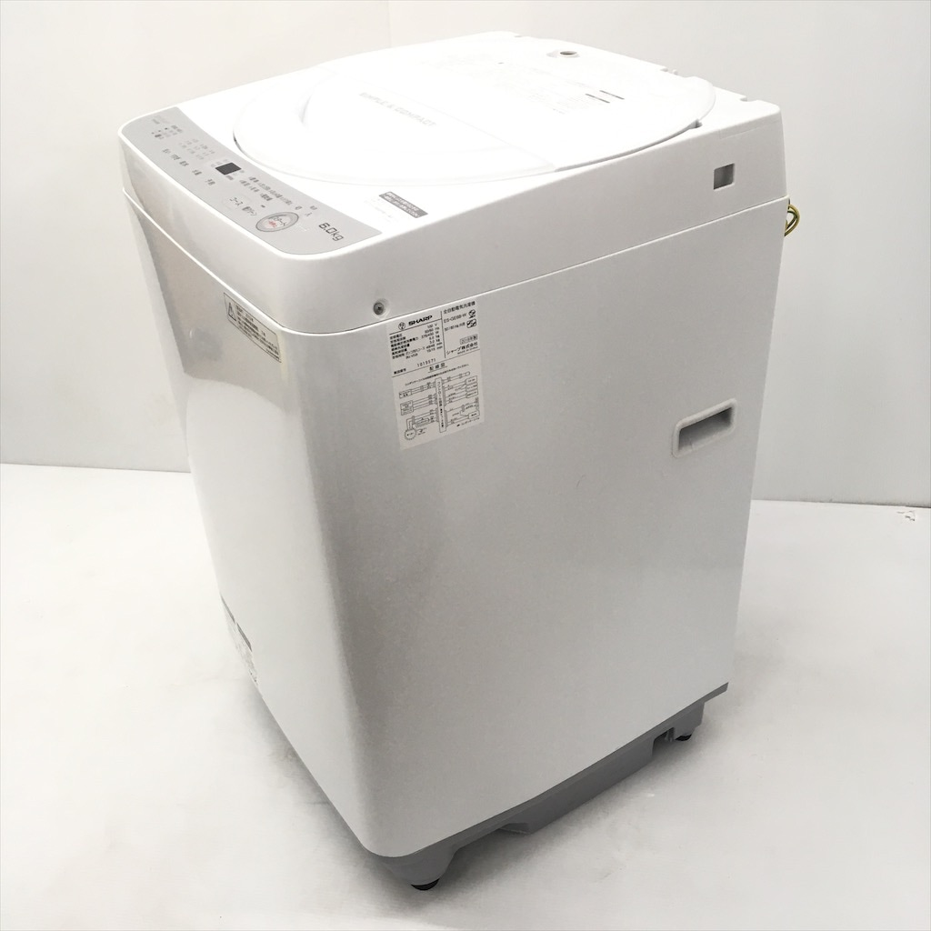 中古 高年式 2017年製 シャープ 全自動洗濯機 6.0kg 簡易乾燥機能付 ES