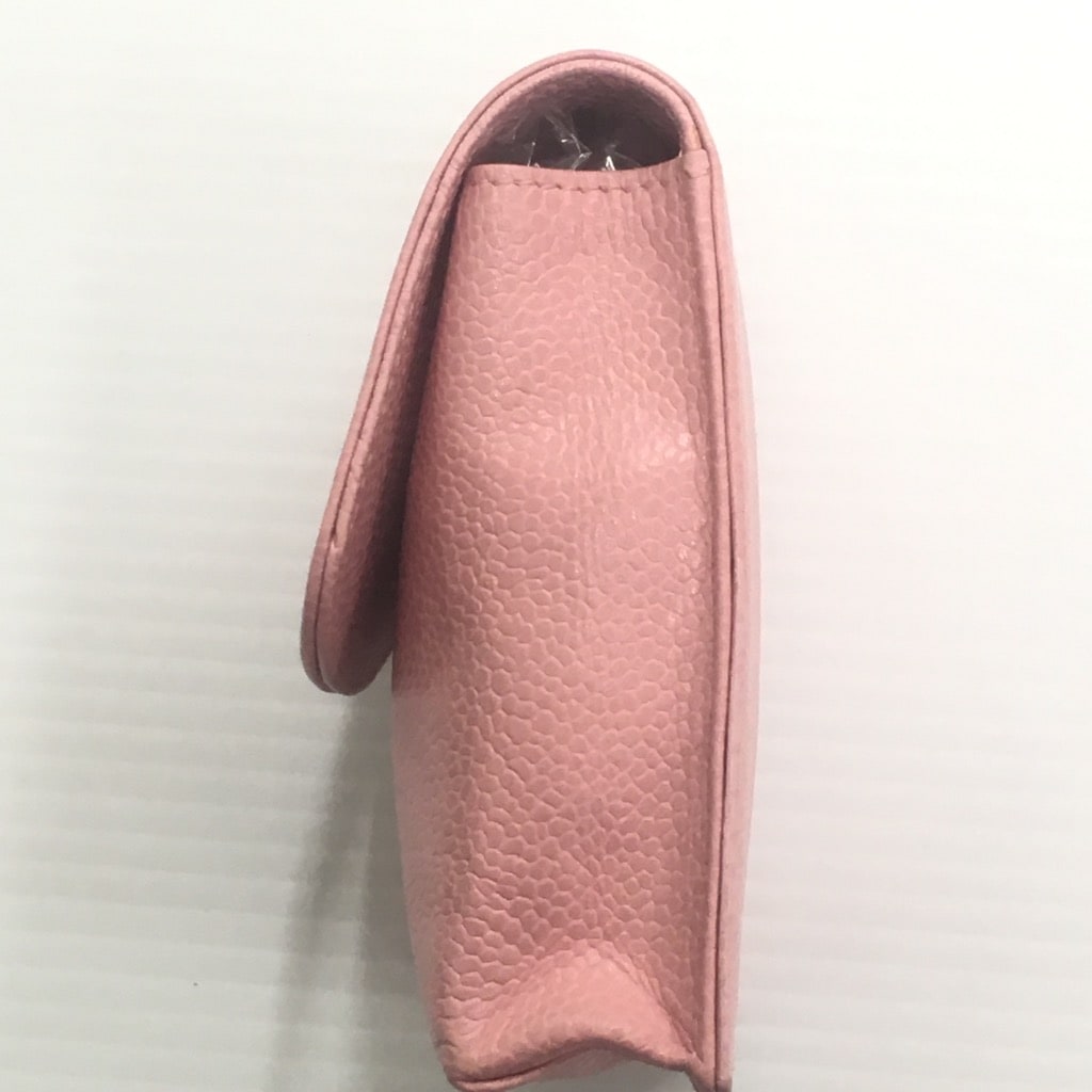 人気 CHANEL シャネル キャビアスキン シガレットケース ピンク