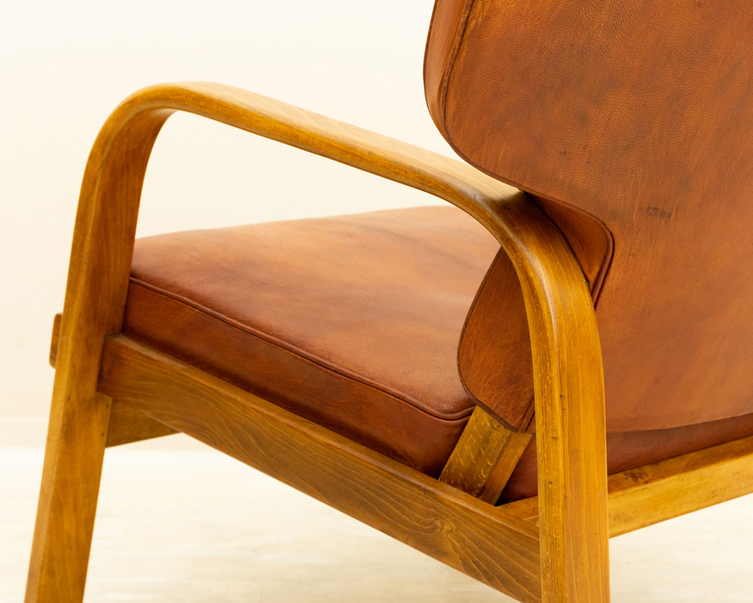 Magnus Stephensen イージーチェア ビーチ レザー ラタン 北欧