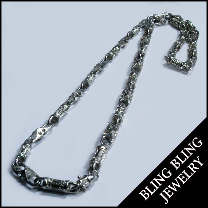 BLING BLING HIPHOP JEWELRY ジルコニア 入り シルバー 925 プレー