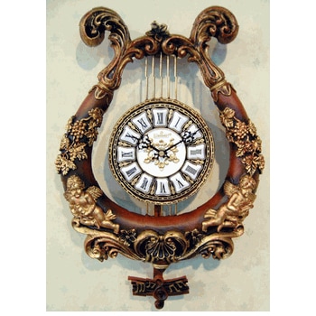 壁掛振り子時計：ハープ|アンティーク調家具、輸入家具、ロココ調家具