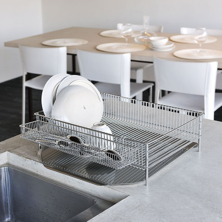 NEW水切りかご大 縦置きタイプ 3点セット la base（ラバーゼ）