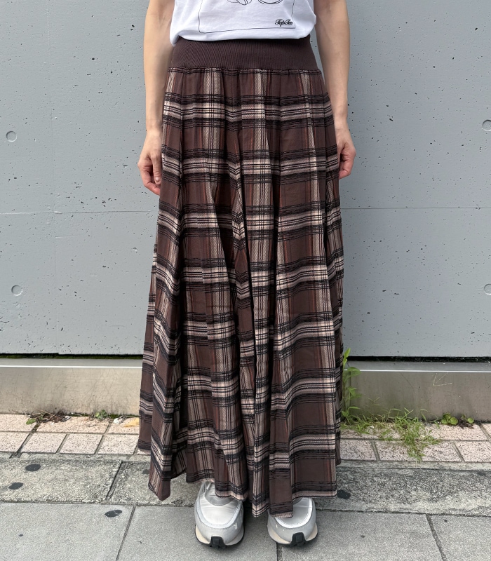 GALENA】チェック柄フレアロングスカート☆70052-2101 | WEAR,スカート