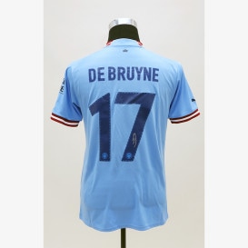 デ・ブライネ直筆サイン入りマンチェスターシティ22/23ホーム