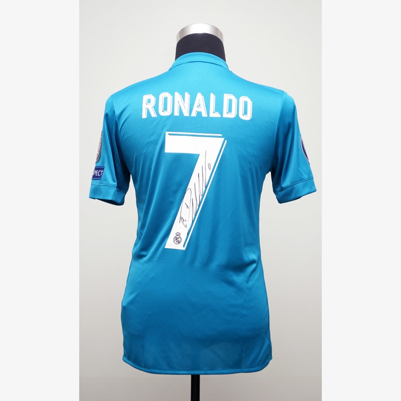 ロナウド直筆サイン入りレアルマドリード17/18サードユニフォーム (CL