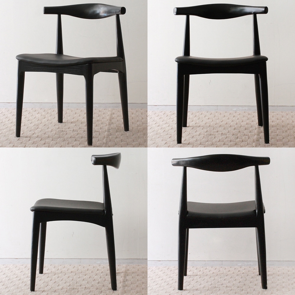 ハンス・ウェグナー エルボチェア スクエア ブラック ブラウン ハンス