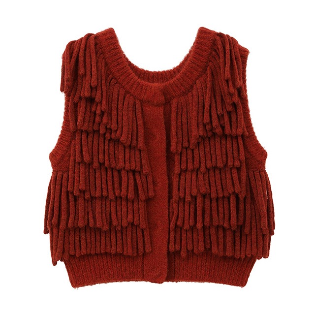 CLANE / クラネ W FACE FRINGE KNIT VEST｜アーストライブ
