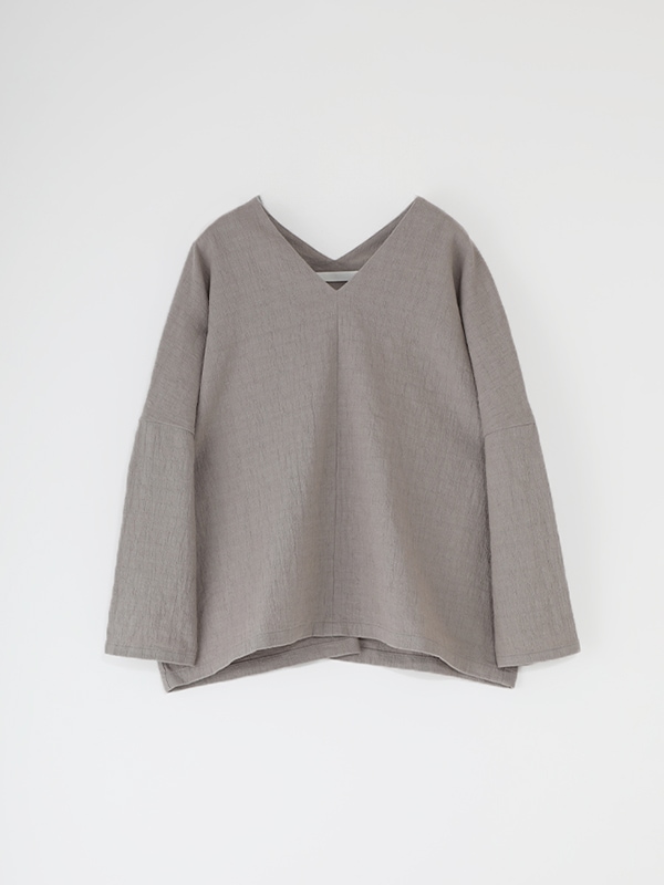 evam eva｜linen cotton V neck pullover｜ladies',tops