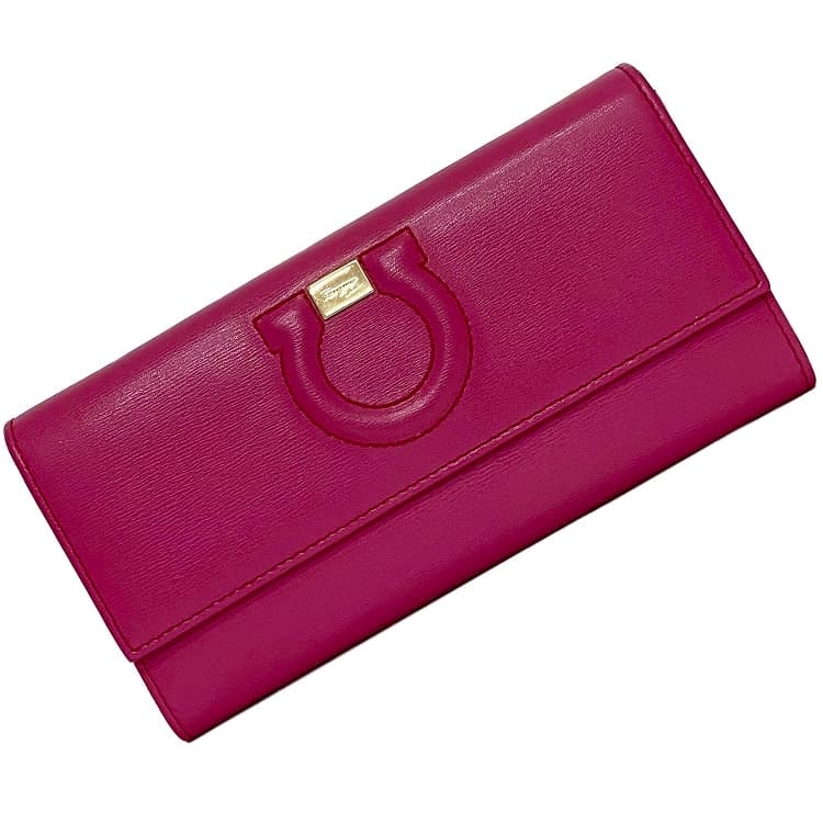 サルヴァトーレ フェラガモ 二つ折り 長財布 ピンク ガンチーニ KM-22