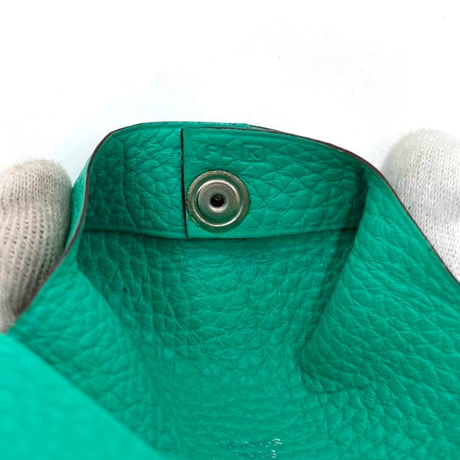 エルメス コインケース バスティア ec-23315 グリーン ミント 美品