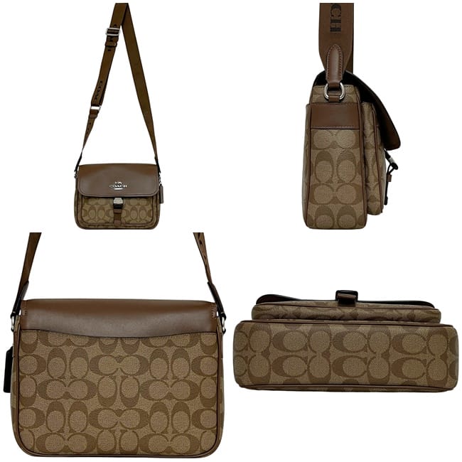 コーチ ショルダーバッグ ブラウン シグネチャー CR131 美品 PVC