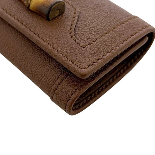 グッチ 6連 キーケース ブラウン バンブー ビー GGマーモント 658636