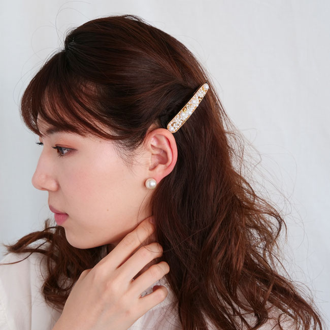 ネッサ ピンチ クリップ （クリームパール/ゴールド） | フランス