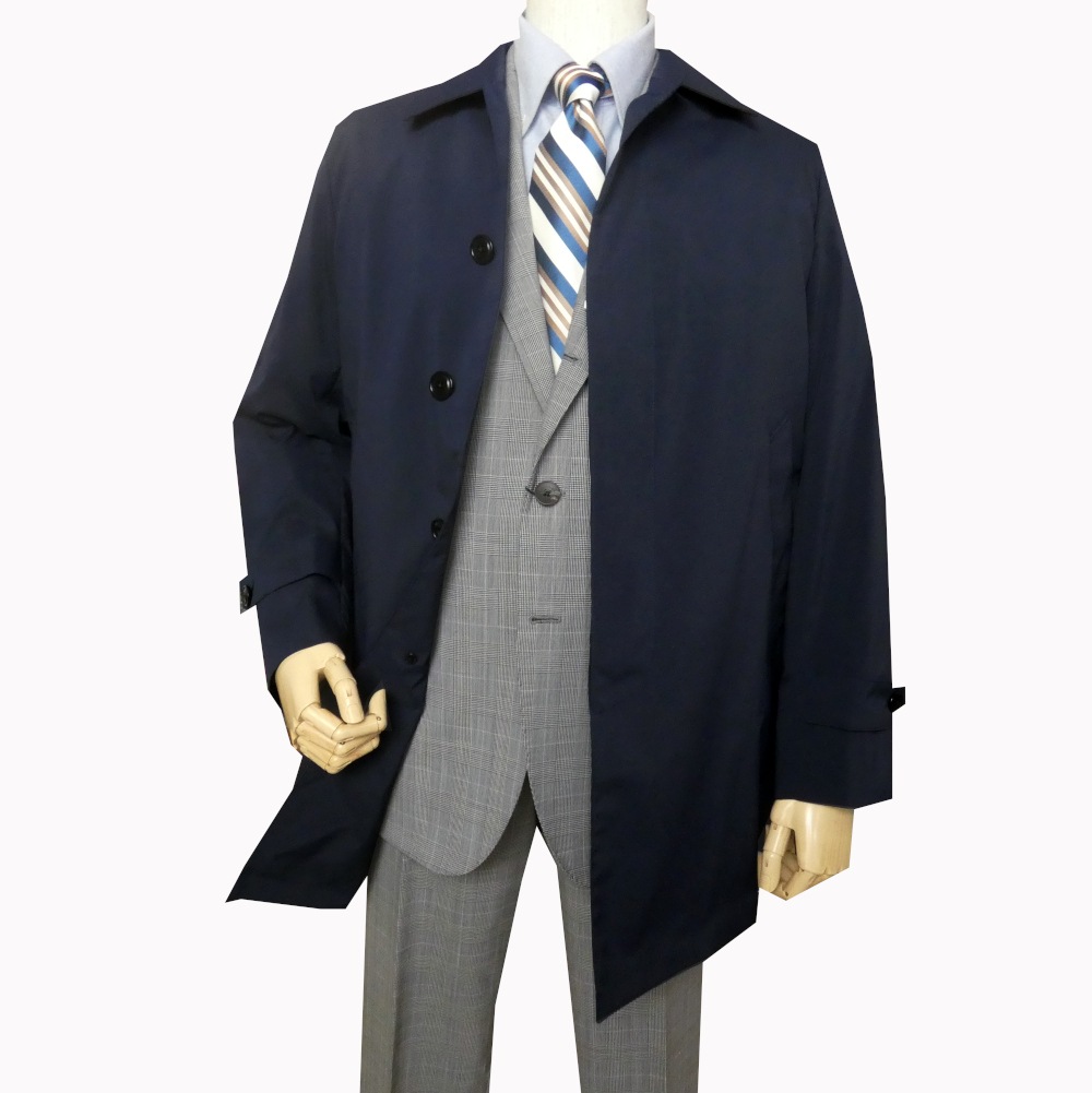 J.PRESS(ジェイプレス) 超軽量 ステンカラーコート ネイビー 0075 M L