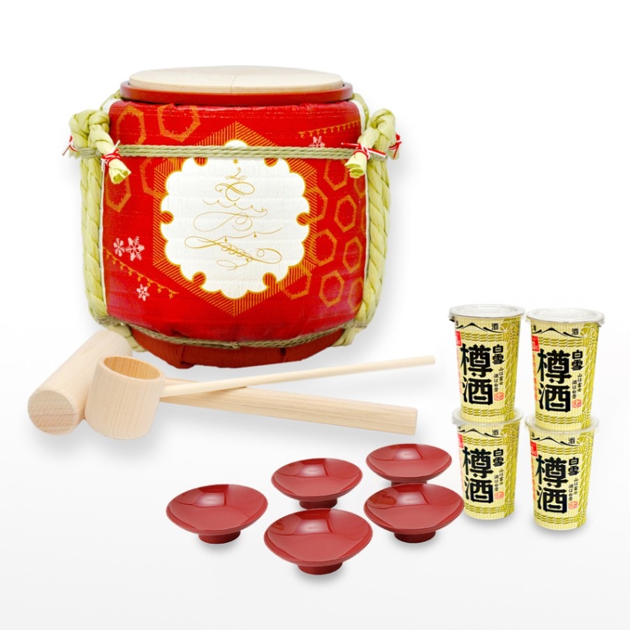 日本酒入り菰樽◇ミニ鏡開き樽酒セット ～日本の四季～冬『雪の結晶