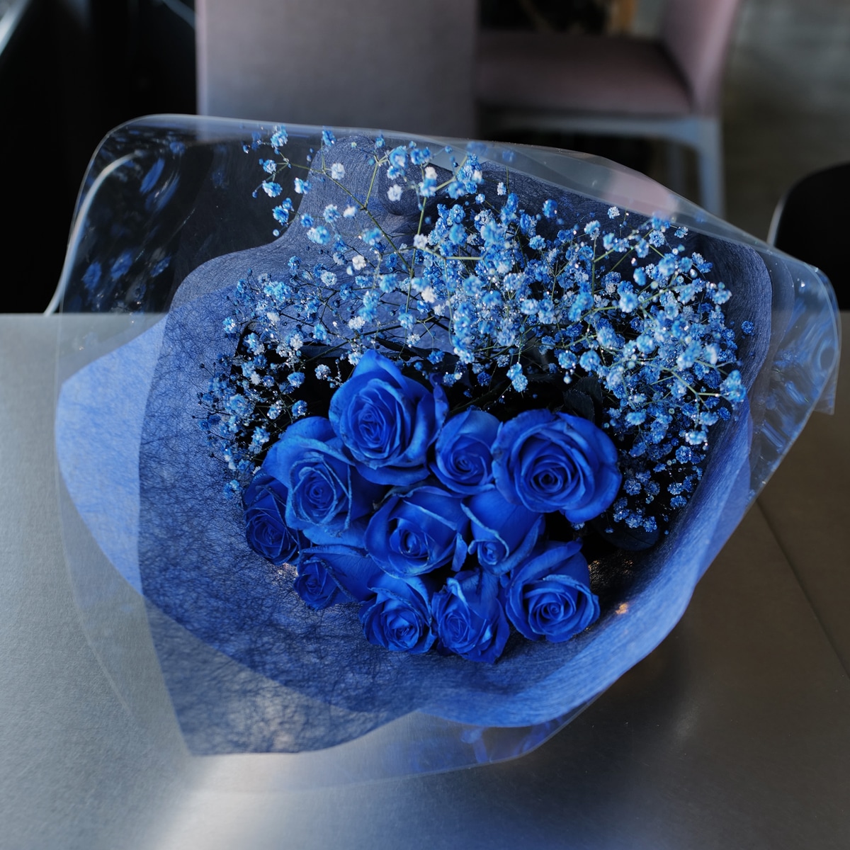青いバラ 11本の花束 | バラ・生花,青いバラ,花束 | ROSESHOP 青いバラ
