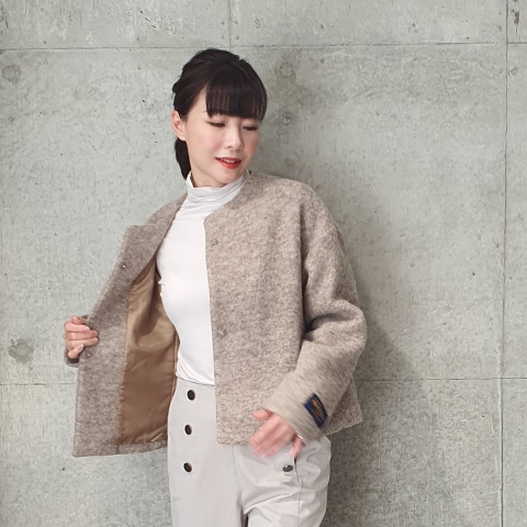 Mac＆Coo】ノーカラーショートウールジャケット【8437790】 | すべての