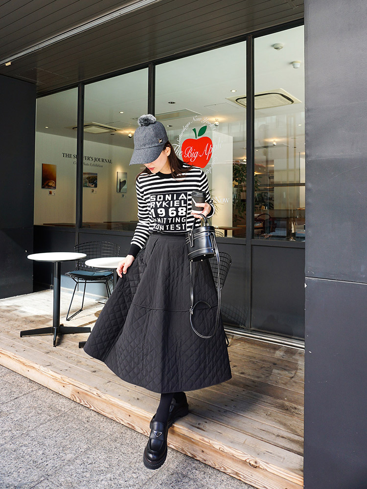 UN3D アンスリードサークルキルティングスカート38